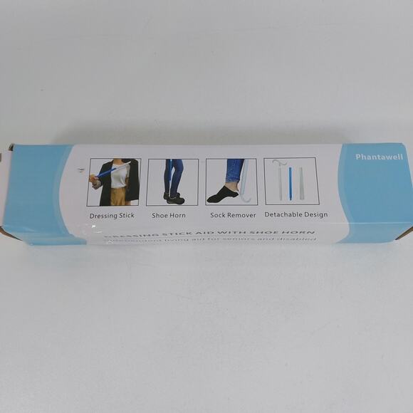 35.5 Inch Long Handled Shoe Horn, Dressing Stick, Sock Remover Aid Helper - Vers - Picture 3 of 3